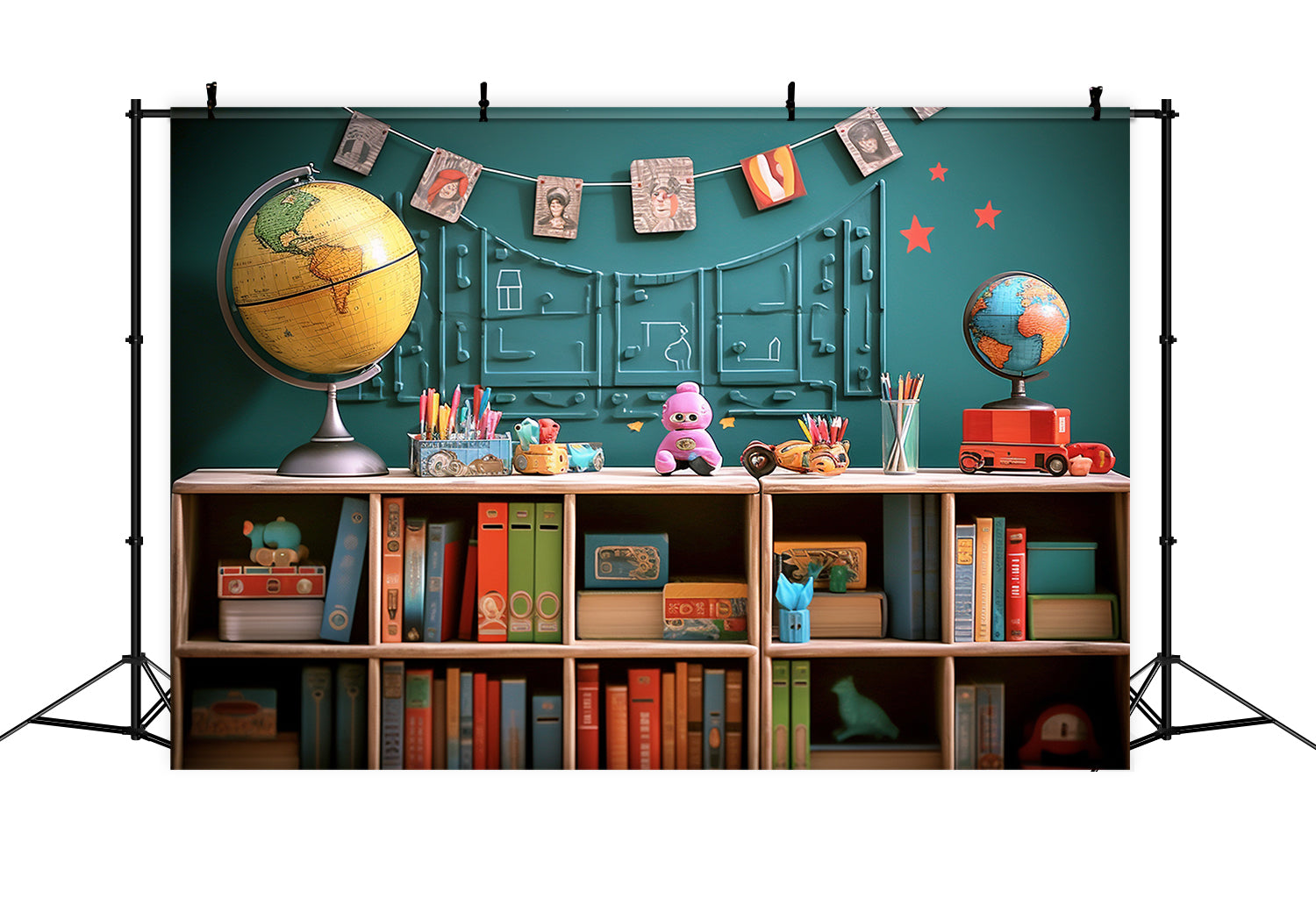 Books Globe Toys Back to School Backdrop RR7-216