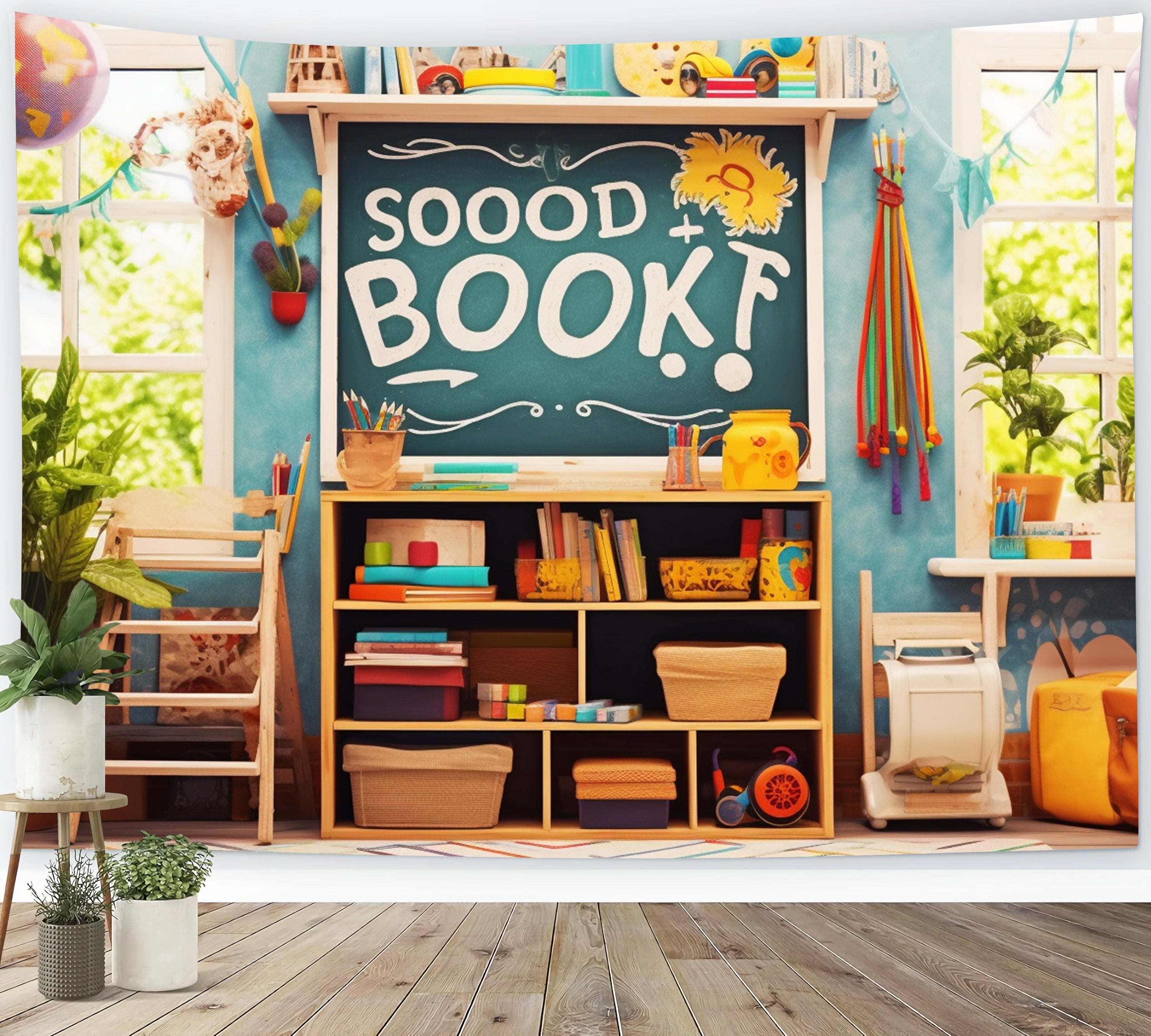 Back to School Play Room Books Backdrop RR7-220