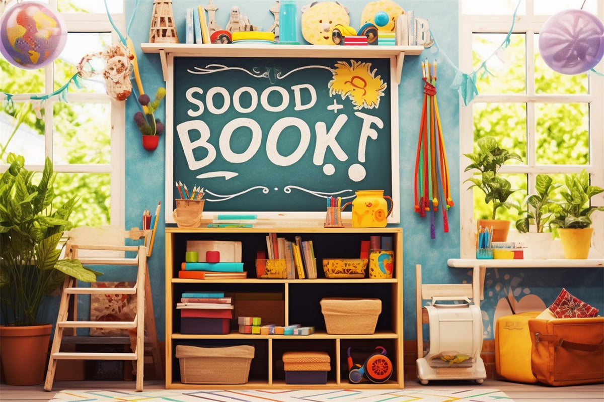 Back to School Play Room Books Backdrop RR7-220