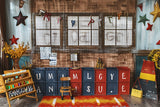 Back to School Alphabet Boxes Photography Backdrop RR7-225