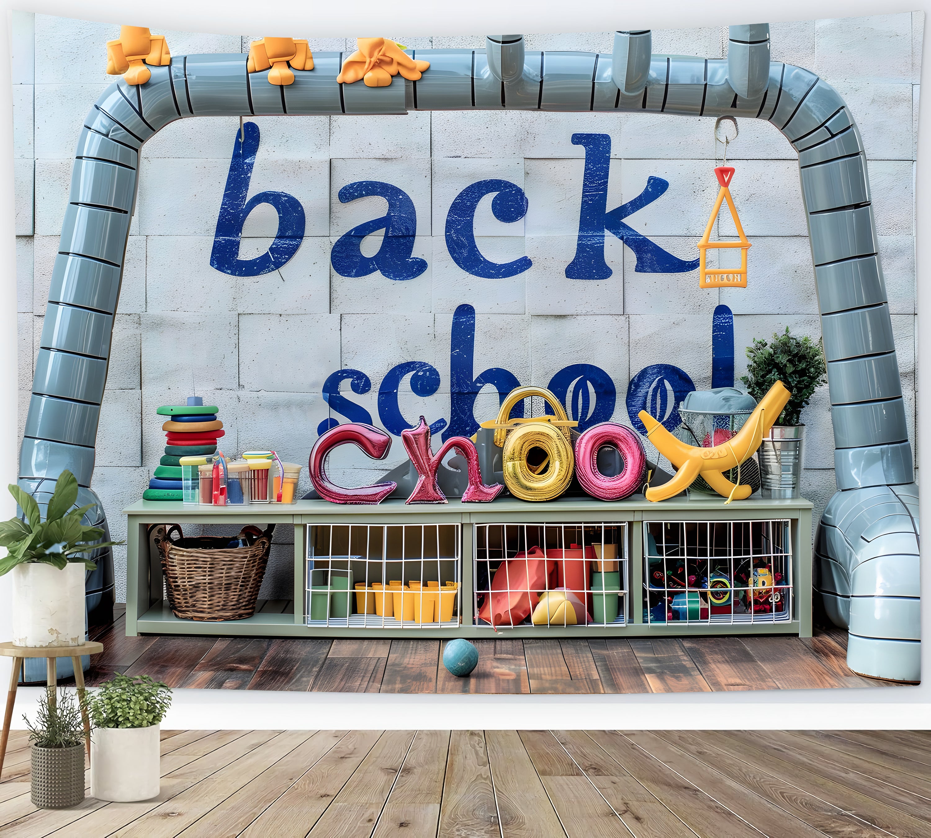 Back to School Toys Photography Backdrop RR7-229