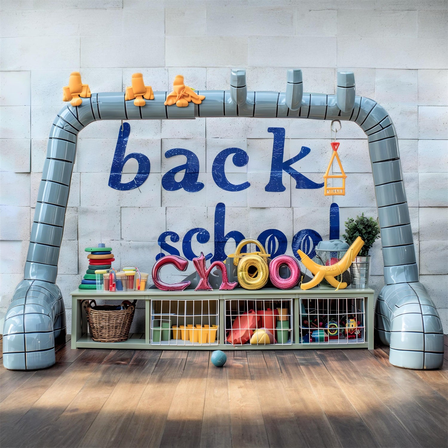 Back to School Toys Photography Backdrop RR7-229