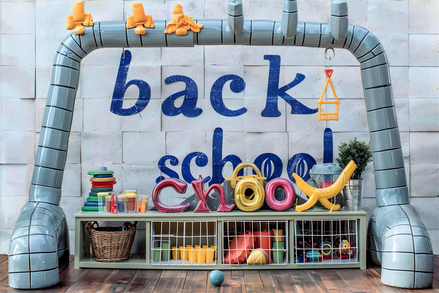 Back to School Toys Photography Backdrop RR7-229