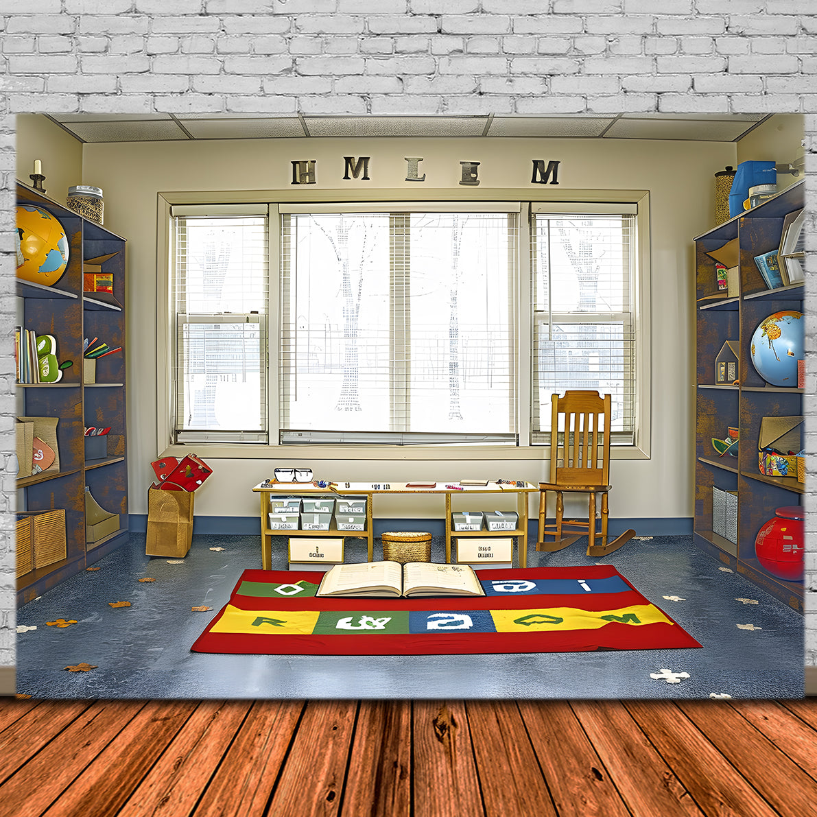 Back to School Study Room Photography Backdrop RR7-231