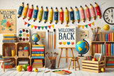 Crayon Brush Welcome Back to School Backdrop RR7-238