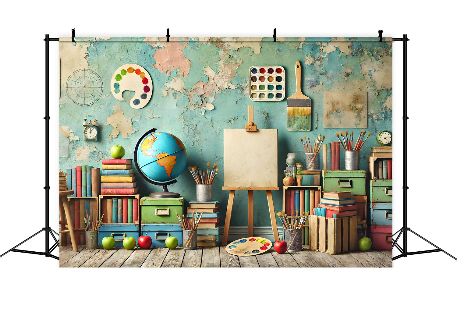 Back to School Mottled Classroom Wall Backdrop RR7-239