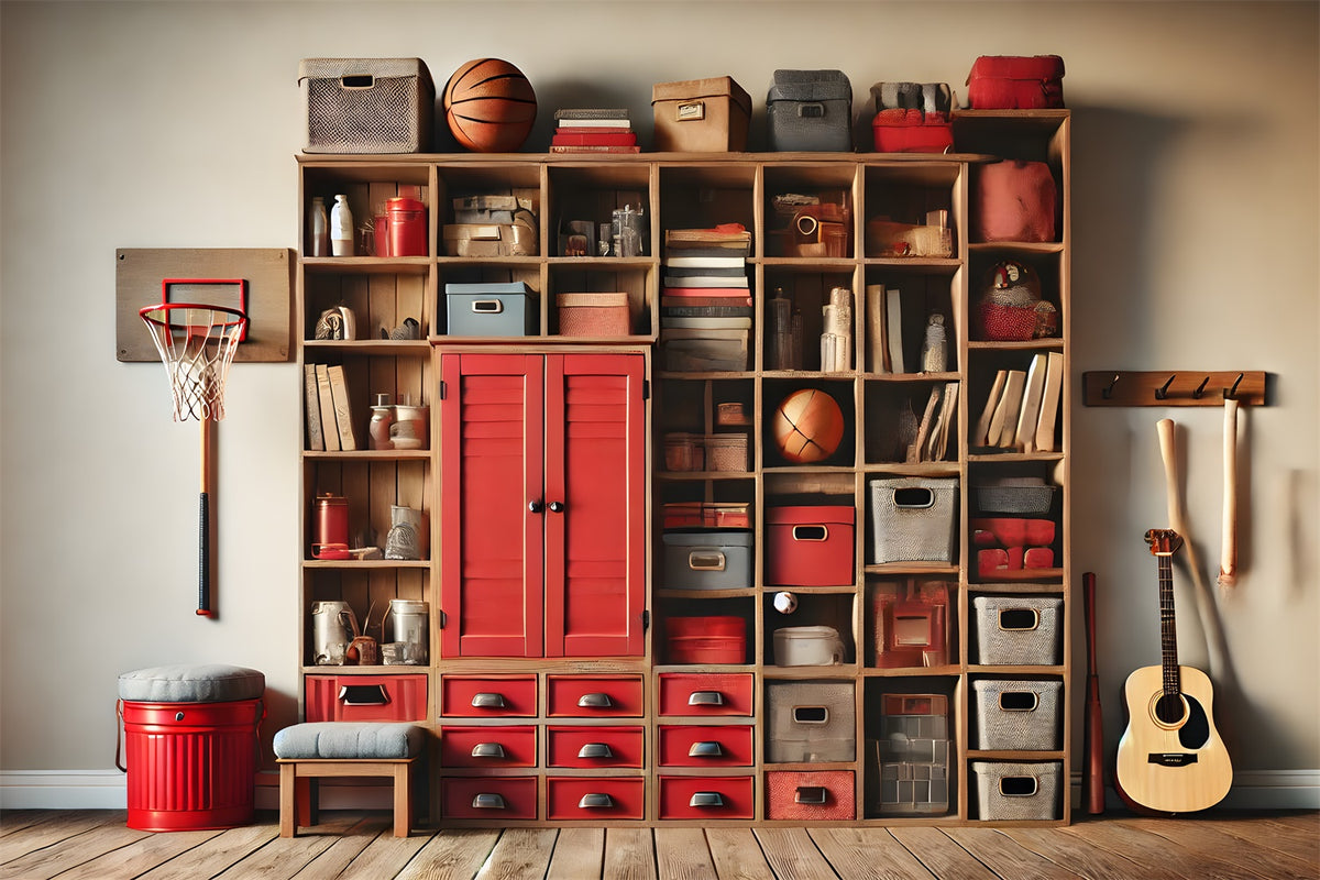 Sports Room Lockers Back to School Backdrop RR7-240