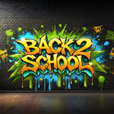 Back to School Brick Wall Graffiti Backdrop RR7-241