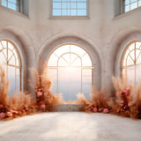 Fall Elegance Pampas Grass Floral Arch Backdrop RR7-248