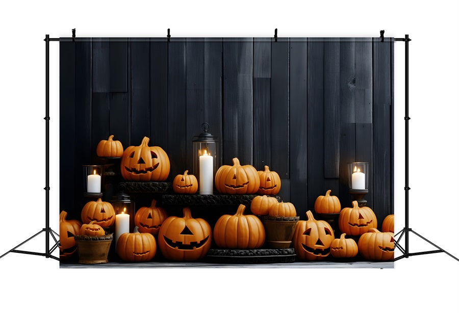 Halloween Pumpkin Lanterns Wooden Wall Backdrop RR7-260