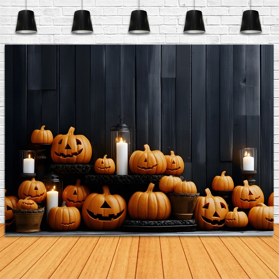 Halloween Pumpkin Lanterns Wooden Wall Backdrop RR7-260