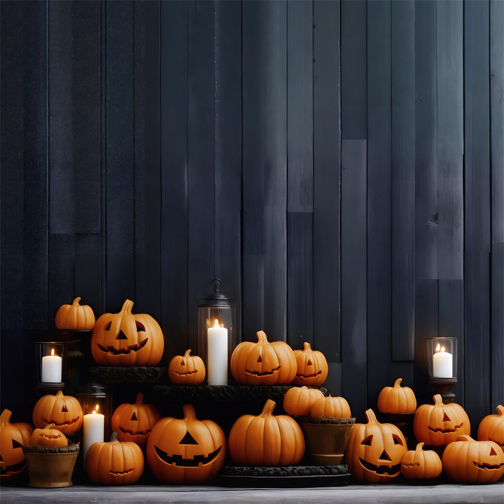 Halloween Pumpkin Lanterns Wooden Wall Backdrop RR7-260