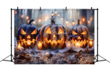 Halloween Pumpkin Lanterns Spooky Forest Backdrop RR7-262