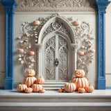 Halloween Pumpkin White Gothic Archway Backdrop RR7-272