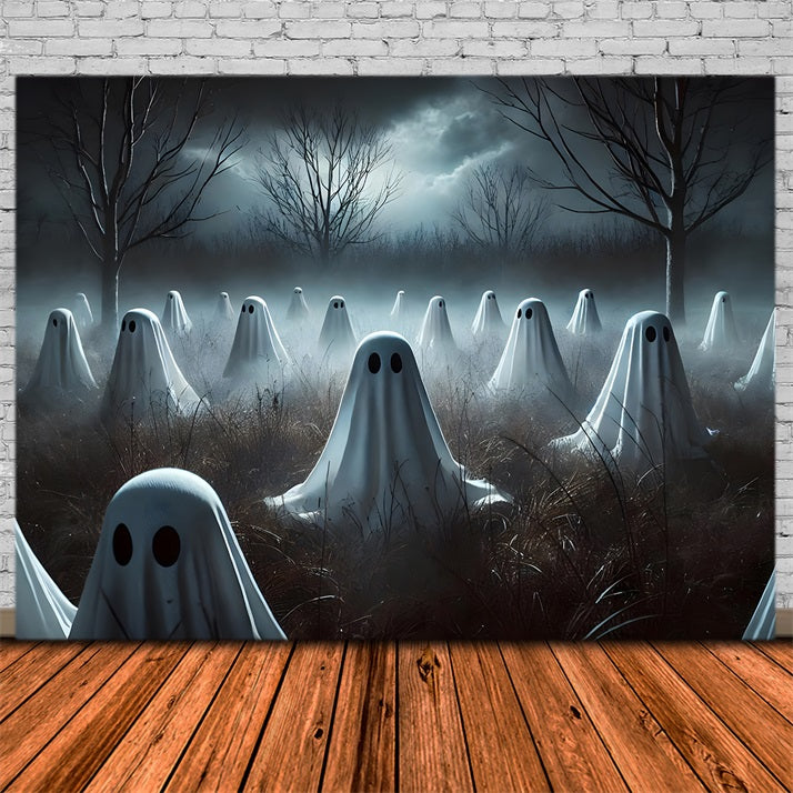 Halloween Ghostly Field Midnight Backdrop RR7-273