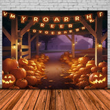 Halloween Pumpkin Festive Barn Pathway Backdrop RR7-288