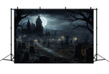 Scary Haunted Castle Halloween Photography Backdrop RR7-29