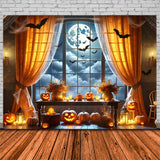 Halloween Pumpkin Full Moon Window Backdrop RR7-292