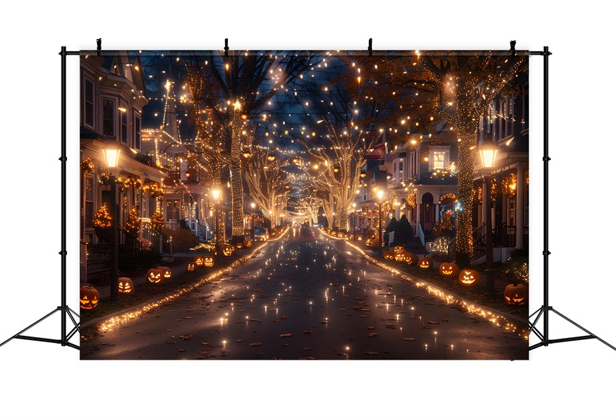 Halloween Festive Street Lights Backdrop RR7-309