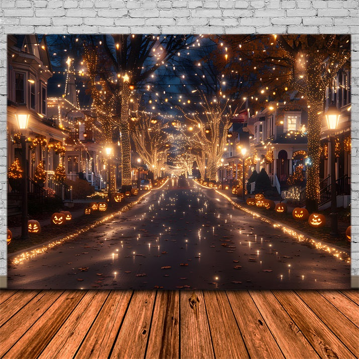 Halloween Festive Street Lights Backdrop RR7-309