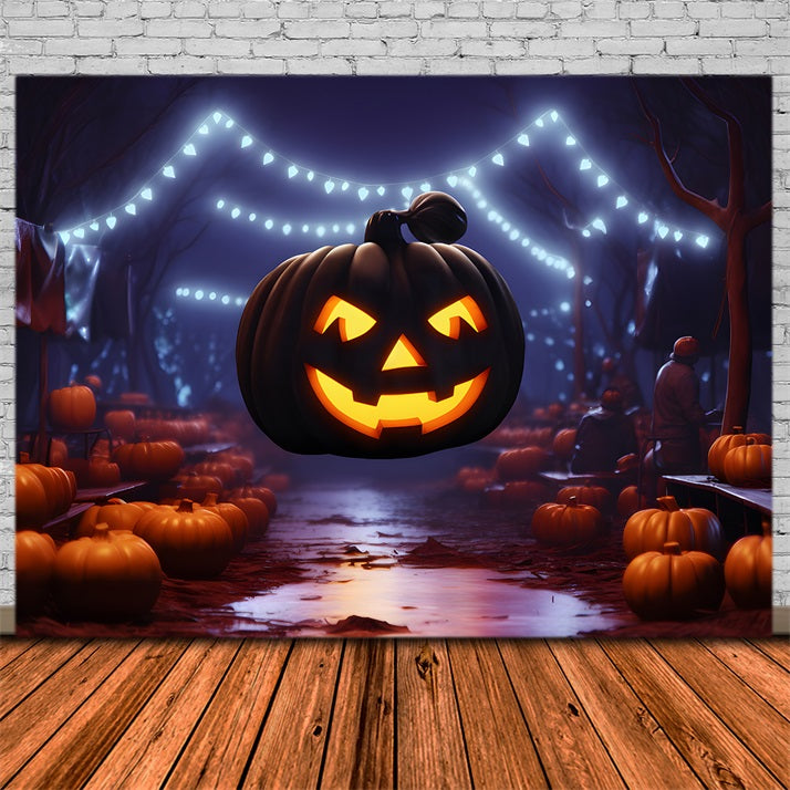 Floating Jack-O'-Lantern Night Halloween Backdrop RR7-310