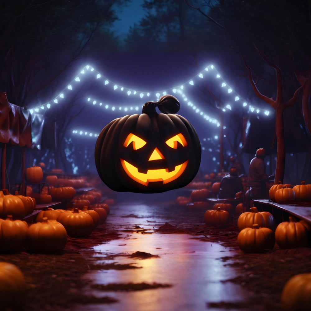 Floating Jack-O'-Lantern Night Halloween Backdrop RR7-310