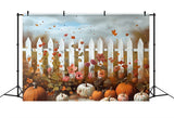 Whimsical Fall Garden Pumpkins Flowers Backdrop RR7-315