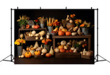 Fall Harvest Bounty Pumpkins Gourds Backdrop RR7-320