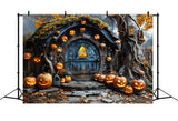 Halloween Pumpkin Hollow Enchanted Doorway Backdrop RR7-321