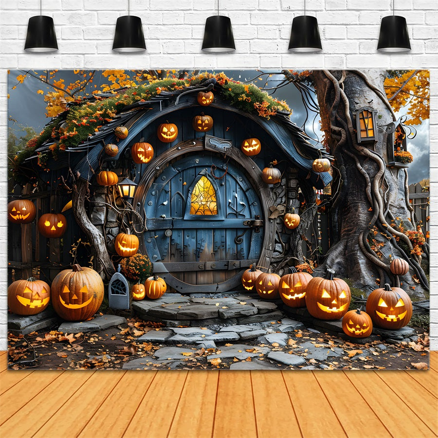 Halloween Pumpkin Hollow Enchanted Doorway Backdrop RR7-321