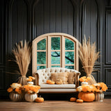 Autumn Elegance Pumpkins Wheat Backdrop RR7-322