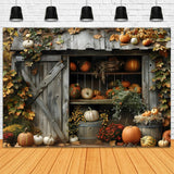 Rustic Autumn Shed Pumpkins Backdrop RR7-327