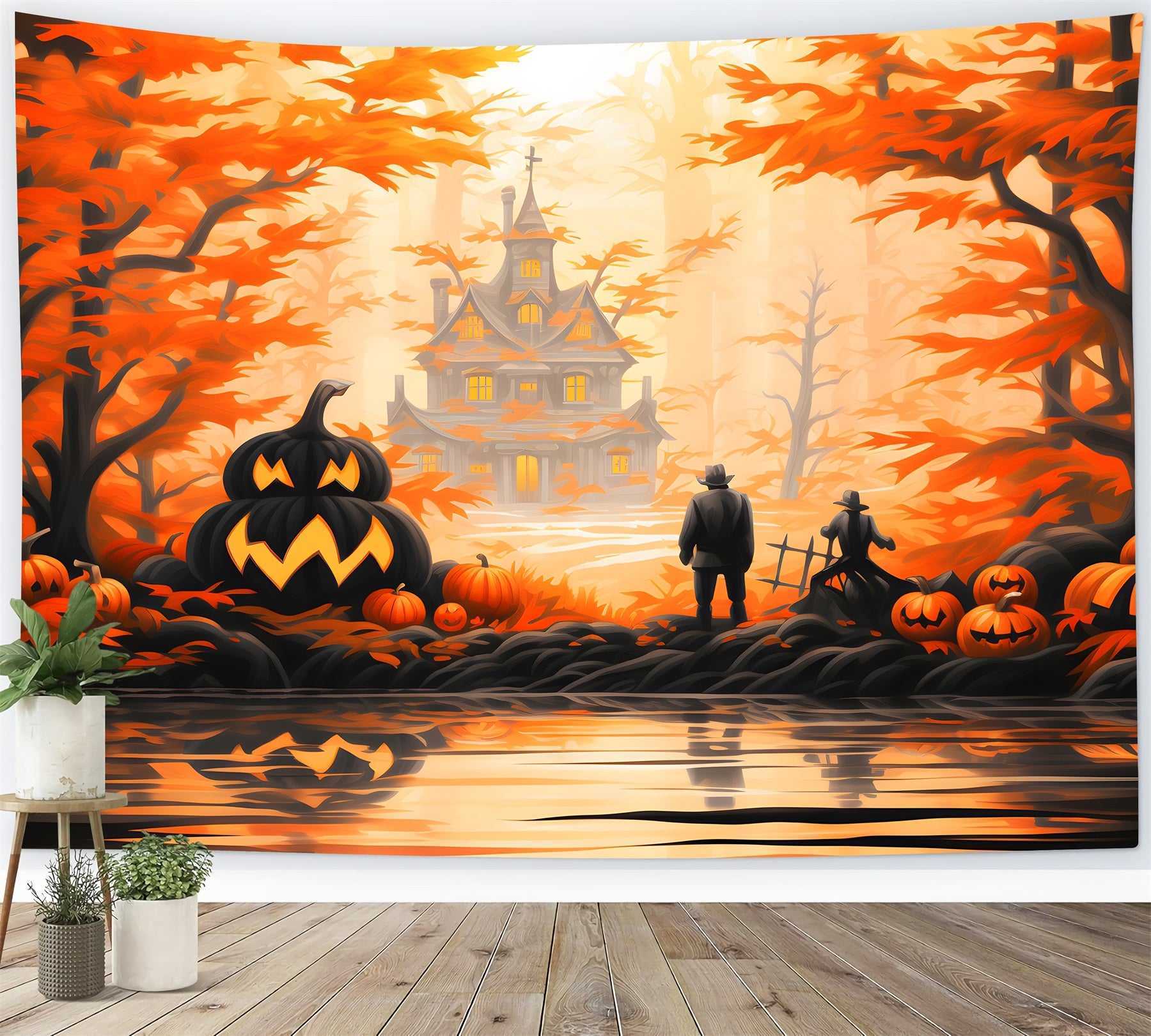 Halloween Enchanted Forest Mansion Backdrop RR7-328