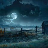 Moonlit Haunted Farmland Halloween Backdrop RR7-329