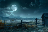 Moonlit Haunted Farmland Halloween Backdrop RR7-329