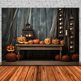 Halloween Rustic Pumpkin Lantern Candlelit Backdrop RR7-331