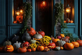 Halloween Lantern and Pumpkin Porch Display Backdrop RR7-338