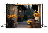 Autumn Farmhouse Sunflowers Backdrop RR7-339