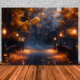 Magical Autumn Night Lamp Bridge Backdrop RR7-348