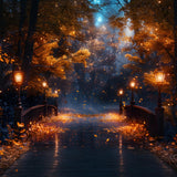 Magical Autumn Night Lamp Bridge Backdrop RR7-348