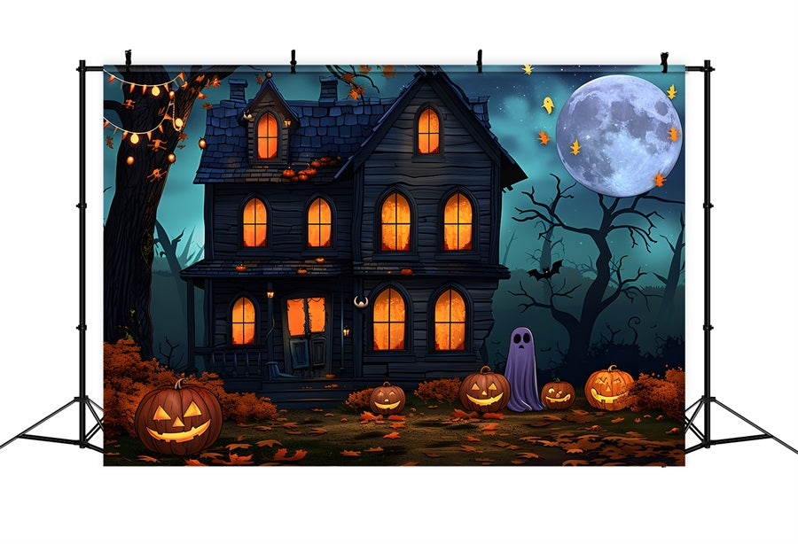 Halloween Haunted House Lanterns Ghost Backdrop RR7-350