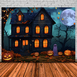 Halloween Haunted House Lanterns Ghost Backdrop RR7-350