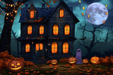 Halloween Haunted House Lanterns Ghost Backdrop RR7-350