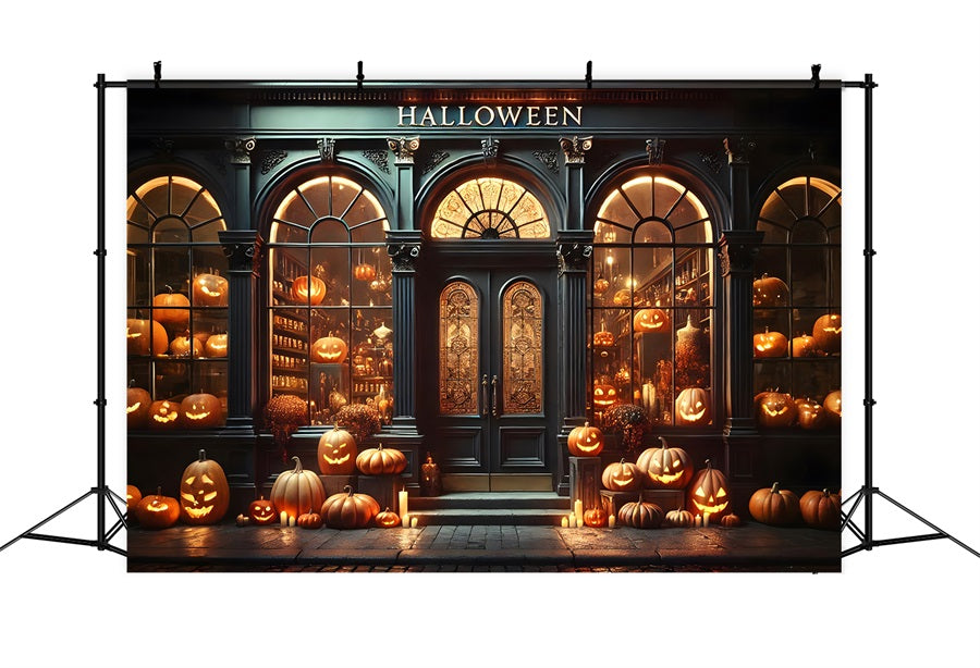 Halloween Pumpkin Lantern Shop Display Backdrop RR7-356