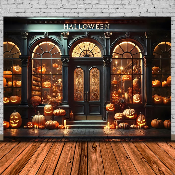 Halloween Pumpkin Lantern Shop Display Backdrop RR7-356