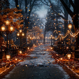 Halloween Enchanted Lantern Lit Pathway Backdrop RR7-358