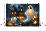 Halloween Ghostly Pumpkin Patch Backdrop RR7-367