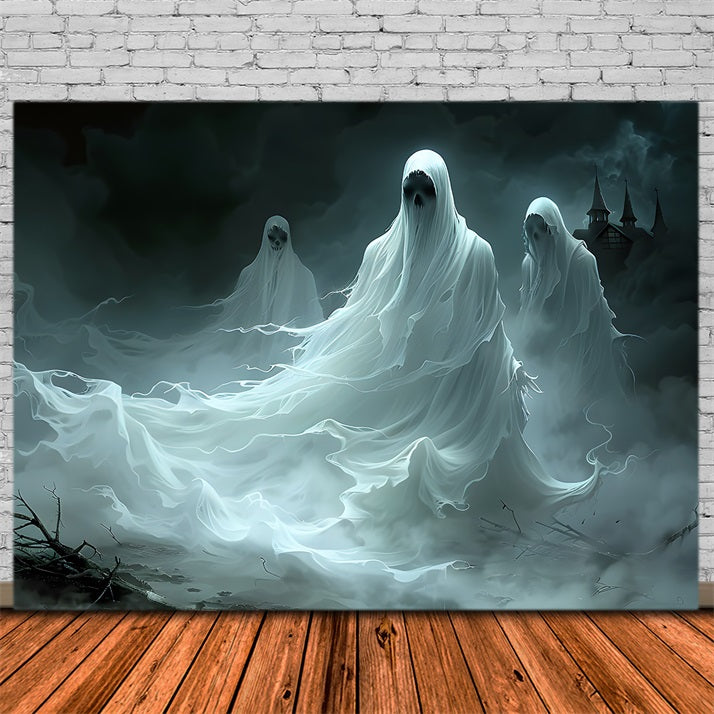 Halloween Spooky Ghost Trio Backdrop RR7-369