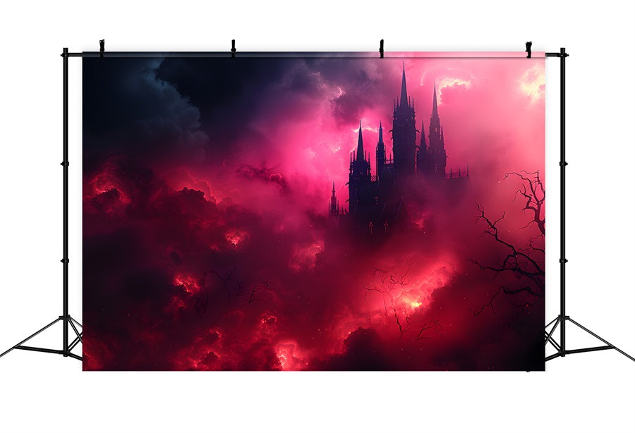 Halloween Dark Castle Blood Red Mist Backdrop RR7-376