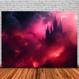 Halloween Dark Castle Blood Red Mist Backdrop RR7-376